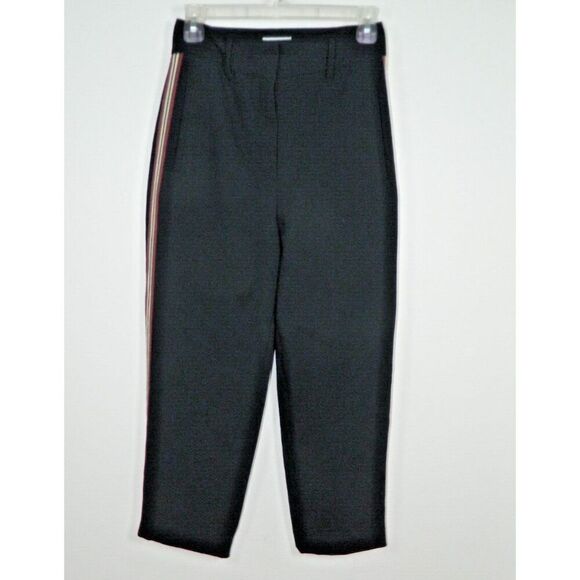 Aritzia Wilfred Pants Size 4 Black Tuxedo Red Stripes Dress Trousers - Picture 3 of 12